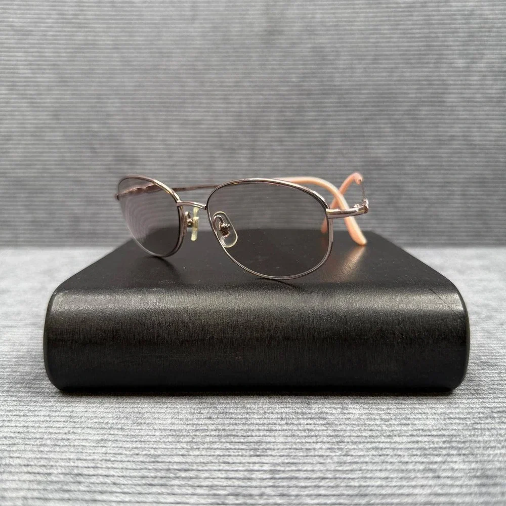 Seiko Titanium Eyeglasses Rose Gold Oval Frames T0143 53-17-140 Made in Japan